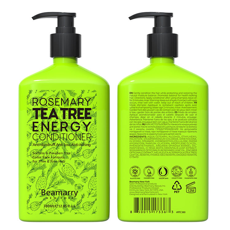 Beamarry Rosemary Tea Tree Energy Conditioner 380ml - Sulfate-Free Moisture Restoring Treatment - Head Quarters Hair Design
