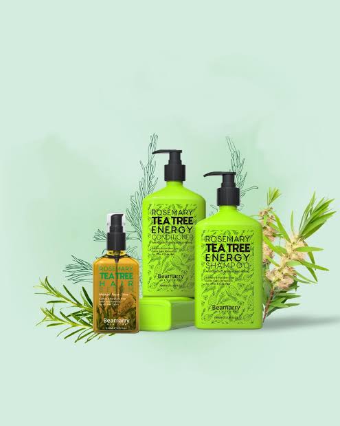 Beamarry Rosemary Tea Tree Energy Shampoo 380ml - Sulfate-Free Revitalizing Cleanser - Head Quarters Hair Design