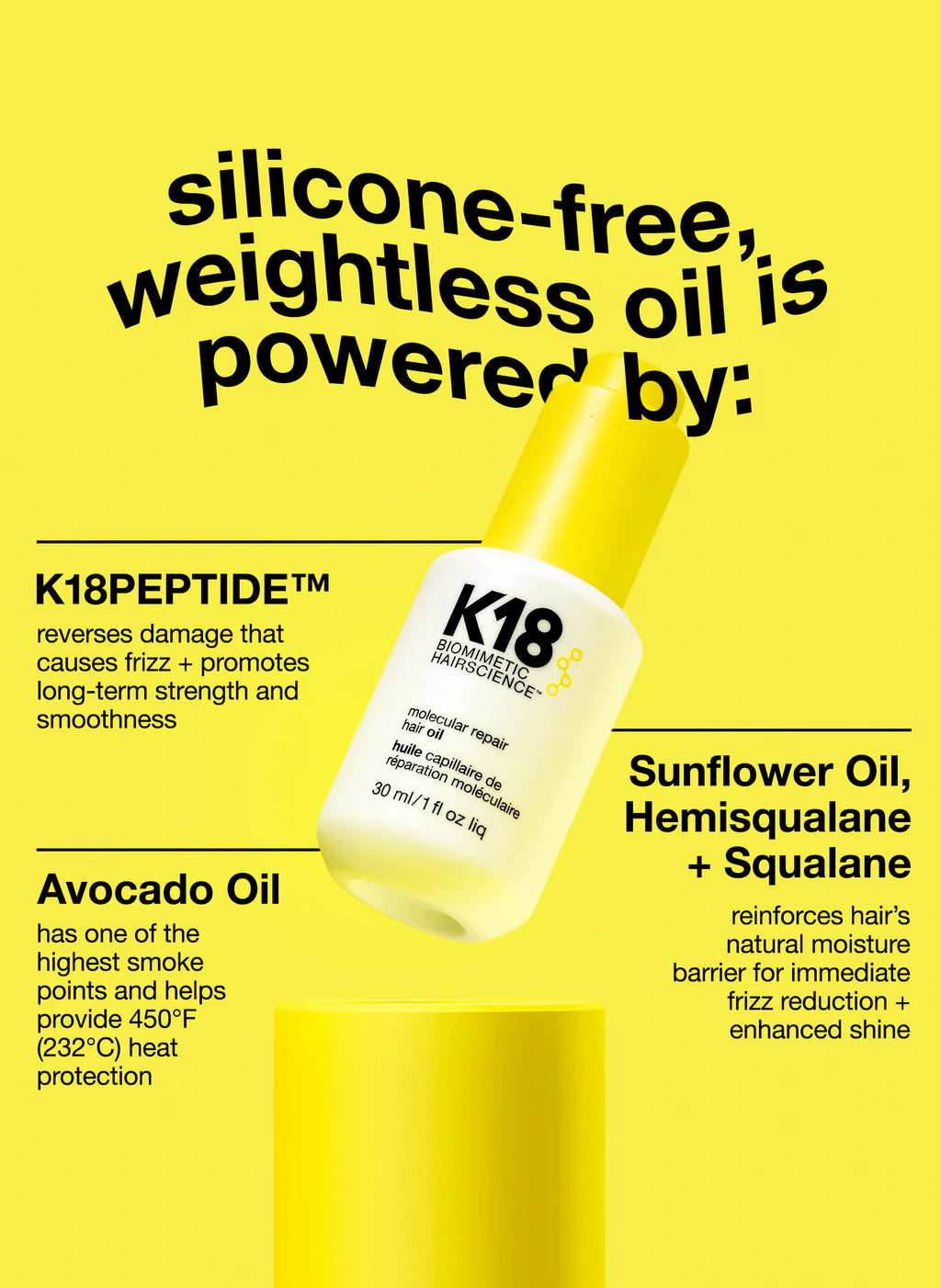 K18 Molecular Repair Hair Oil — Weightless Repair & Shine - Head Quarters Hair Design