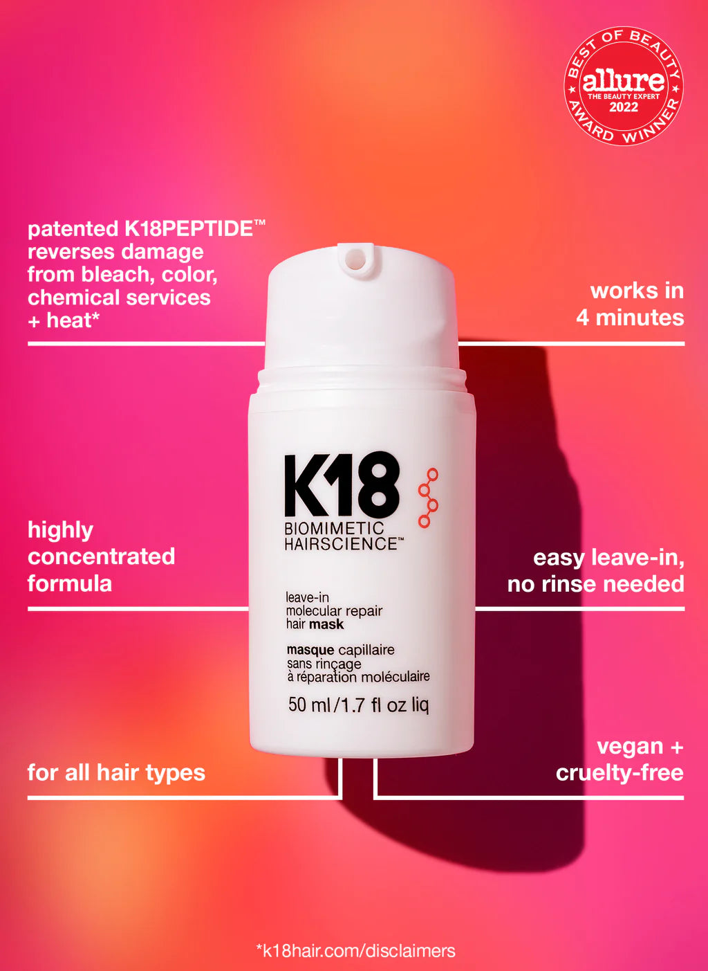 K18 Leave-In Molecular Repair Hair Mask - Head Quarters Hair Design