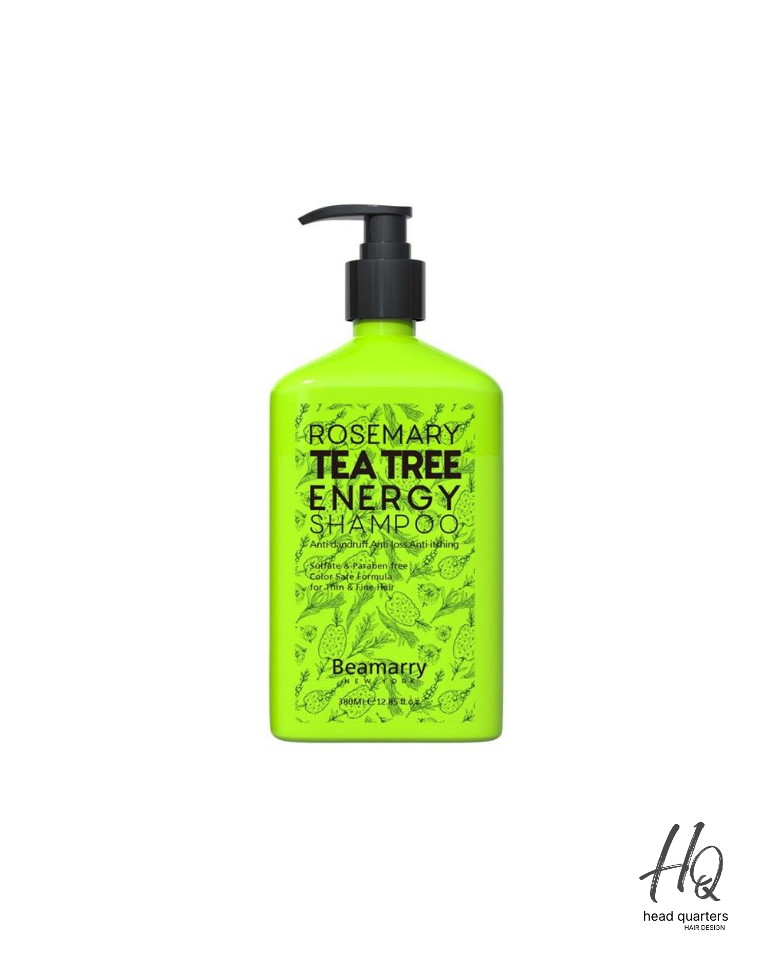Beamarry Rosemary Tea Tree Energy Shampoo 380ml - Sulfate-Free Revitalizing Cleanser - Head Quarters Hair Design